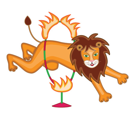 circus lion (vector illustration)のイラスト素材