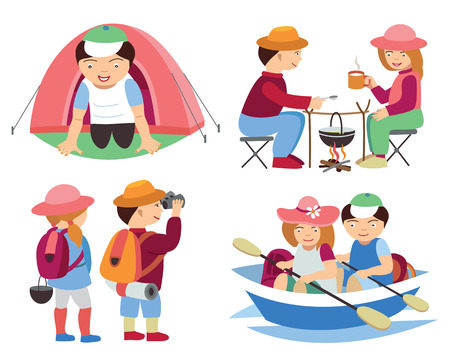 tourists travel (vector illustration set)のイラスト素材