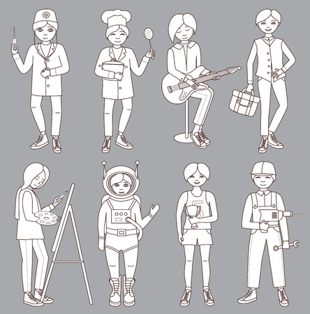 Set of people of different professionsのイラスト素材