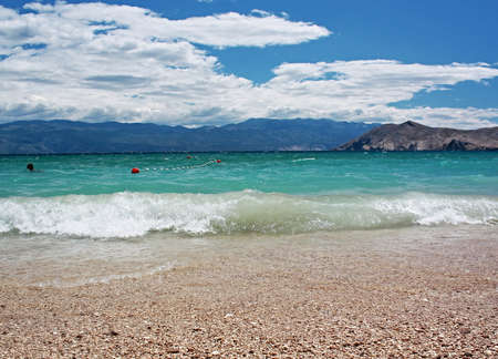Sandy beach on the island of Krk in Croatiaの写真素材
