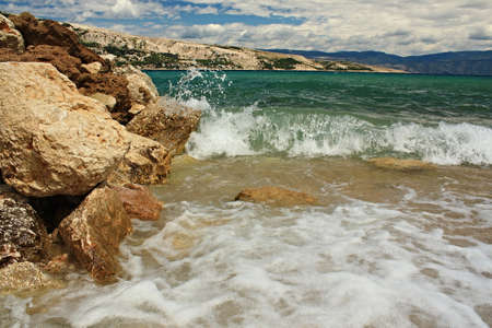 Beach in the island of Krk in Croatiaの写真素材