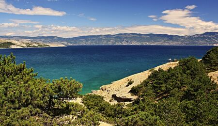 View of the Adriatic Sea from a cliffの写真素材