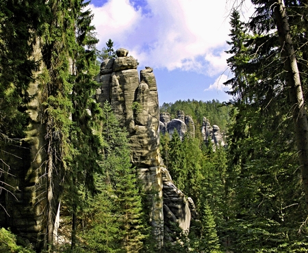 Majestic rocks Adrspach in the Czech Republicの写真素材