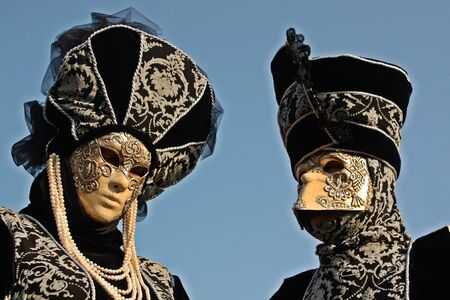 Masks at the Venice carnivalの写真素材