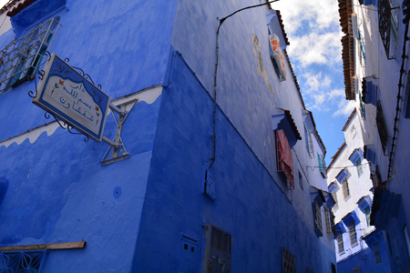 Blue city of Chefchaouen in Moroccoの写真素材