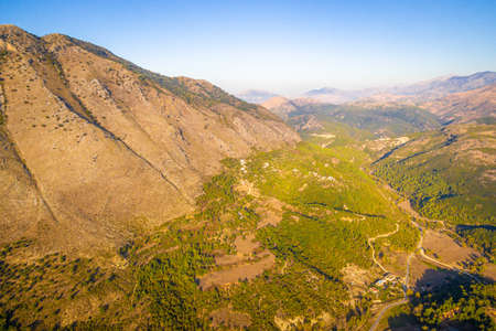 Mountains range in albania from drone flight.の写真素材