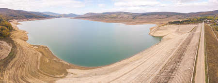 Panoramic aerial View to Sioni reservoir with mountain view in the bacground.の写真素材