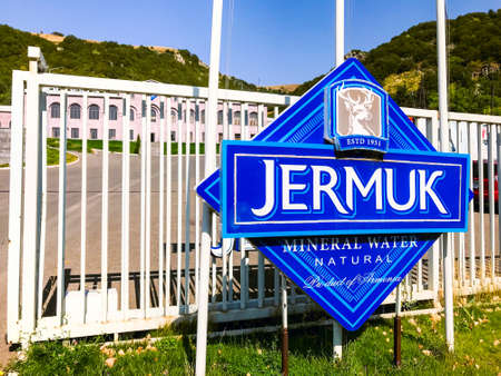 29th august, 2021 - Jermuk, Armenia: Jermuk mineral water factory buildingのeditorial素材
