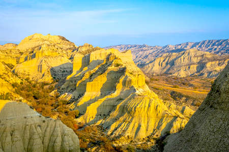 Stunning landscape of colorful cliffs ln VAshlovani nature reserve protected areasの写真素材
