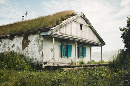 Old traditional house in Tambovka village old house by Paravani lake. Georgia sightseeing hidden gemsの写真素材