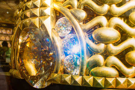 Dubai, UAE - 12th october, 2022 : largest gold ring in the world 21- carat behemoth, weights 64 kb. Cost $3 million USA dollarsのeditorial素材