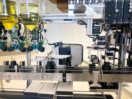 Dubai, UAE - 3rd october, 2022: Museum of future in Dubai display. Perfume Plant for the production of perfume. Automated system production of perfume in the future.のeditorial素材