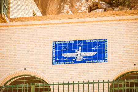 Chak chak, Iran - 4th june, 2022:Doors and walls with artwork in fAmous tourist destination - chak...