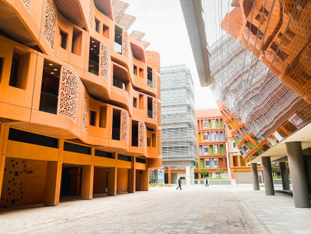 UAE, Abu Dhabi - 13th march, 2023: Eco-friendly architecture in Masdar City, Abu Dhabiのeditorial素材