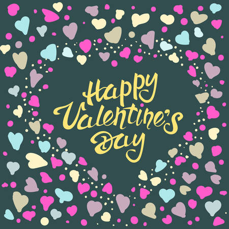 Valentine postcard with flower orchids. Vector illustration.のイラスト素材