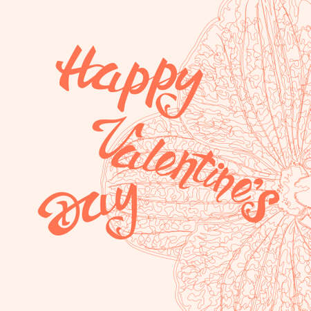 Greeting card with the inscription, and orchid flowers. Valentines Day.のイラスト素材