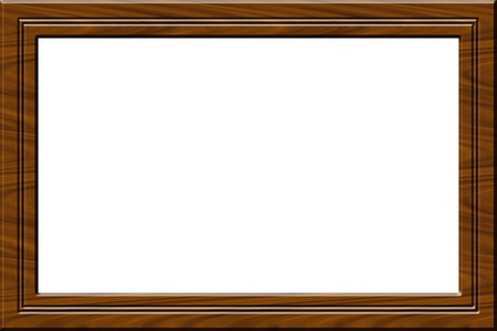 wooden frame for paintings or pictures isolated on white
