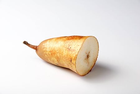 as half of pear isolated on whiteの写真素材
