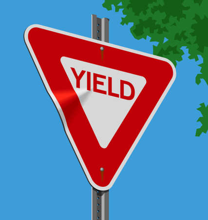 Vector illustration of a street sign  Yieldのイラスト素材