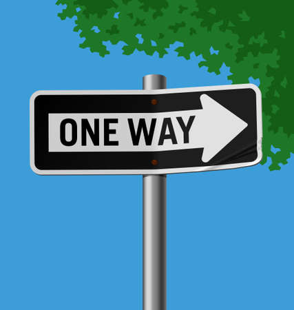 Vector illustration of a street sign  One Wayのイラスト素材