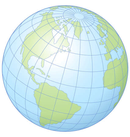 Simple vector illustration of the globe showing latitude and longitude.  のイラスト素材