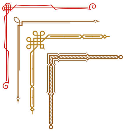 Borders 4 - Various elegant border frames in a Victorian style.のイラスト素材