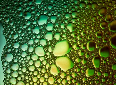 Foam green bubble texture. Abstract background and texture of green bubbles The art of water surface for your products display and artwork design.の写真素材