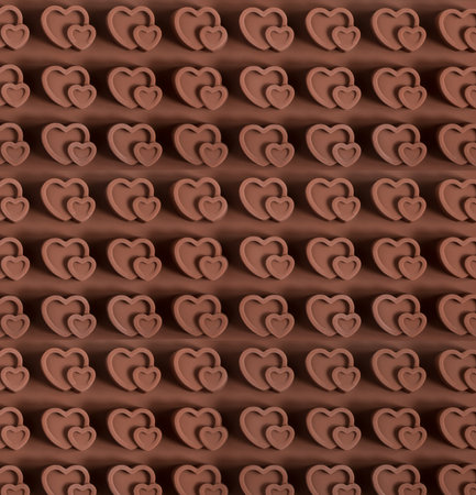Silicone form for candy or ice in the shape of the heart, as an abstract background. The concept of Valentines Day. Close-up. Top viewの写真素材