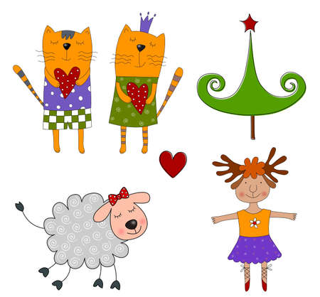 Set of cartoon charactersの写真素材