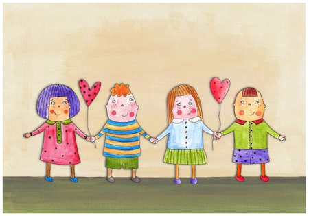 Greeting card  Handmade illustrationの写真素材