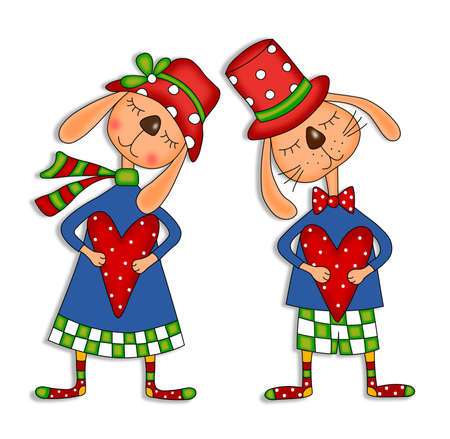 Rabbits  Cartoon charactersの写真素材