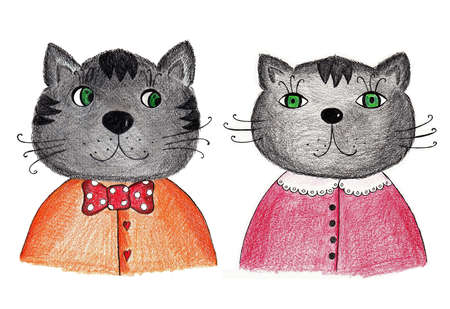 couple of catsの写真素材