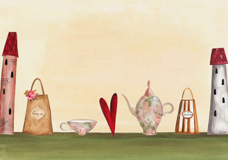 Tea time invitationの写真素材