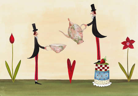 Tea time invitationの写真素材