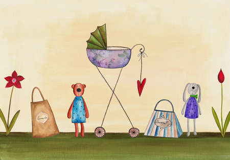Artwork  Baby shower invitationの写真素材
