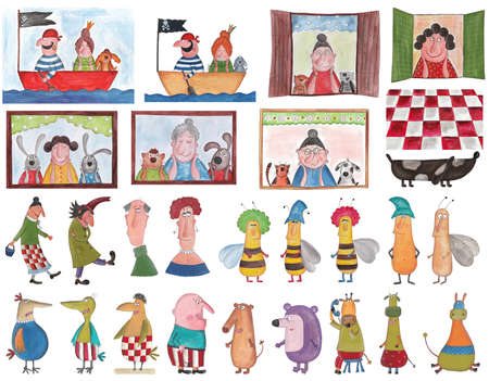 Set of cartoon charactersの写真素材