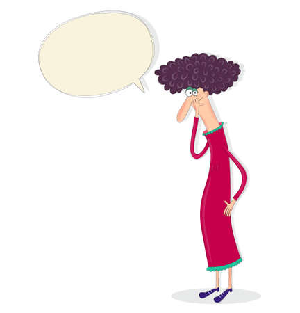 Cartton character with speech bubbleの写真素材