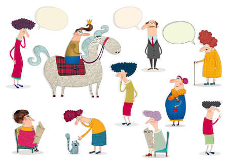Cartoon characters over whiteの写真素材
