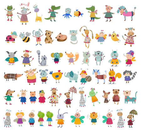 Mega collection of cartoon petsの写真素材