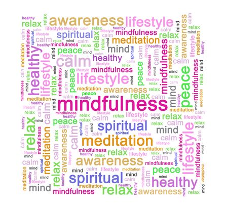 Mindfulness word cluod or word tagの写真素材