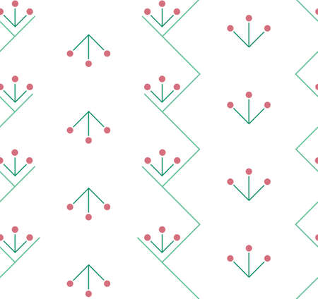 Embroidered seamless pattern on fabric, vector illustration.のイラスト素材