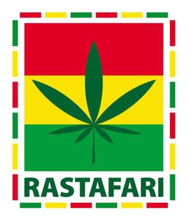 Marijuana leaf in rasta colours, illustrationのイラスト素材