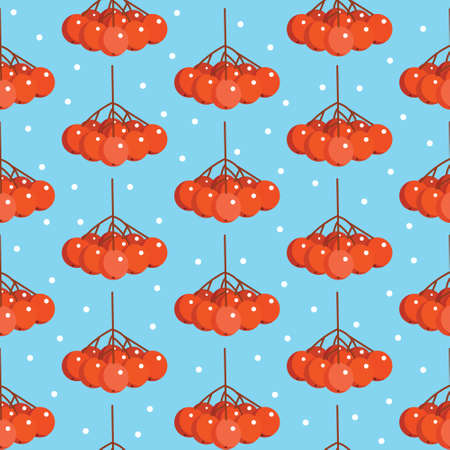 Seamless pattern with rowan berries.のイラスト素材