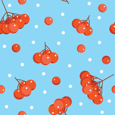 Seamless pattern with rowan berries.のイラスト素材