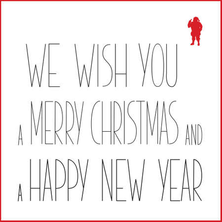White Christmas card with black text and elements.のイラスト素材