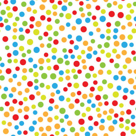 New year's seamless pattern with multicolor dotsjn white backgroundのイラスト素材