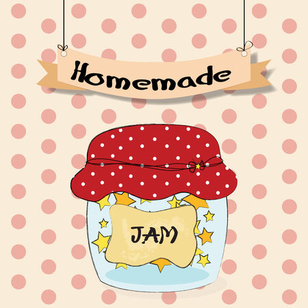 retro vintage homemade jam illustration vector formatのイラスト素材