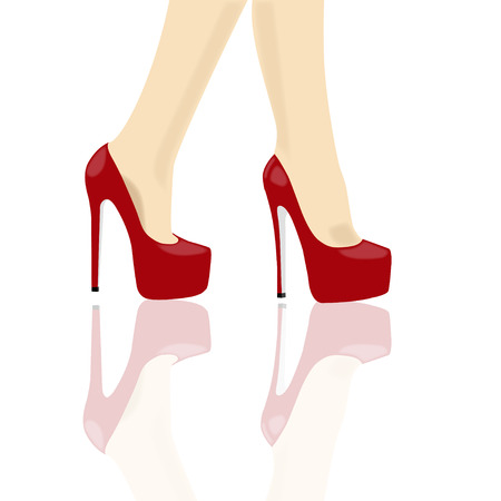 woman high heel shoe illustration vector formatのイラスト素材