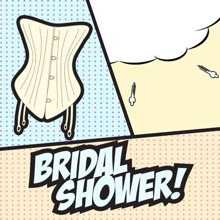 pop art bridal, shower, illustration in vector formatのイラスト素材