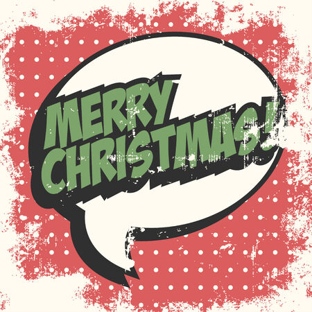merry christmas pop art card, illustration in vector formatのイラスト素材